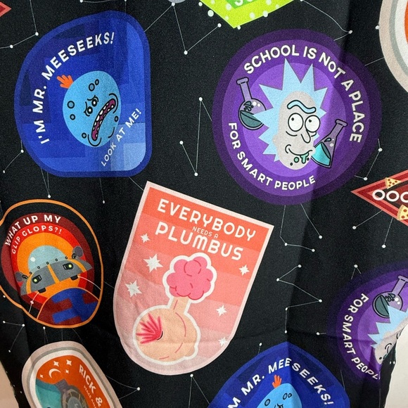 RSVLTS Rick & Morty NWOT Multi-color Print Button Down Shirt Size Small - Picture 4 of 5